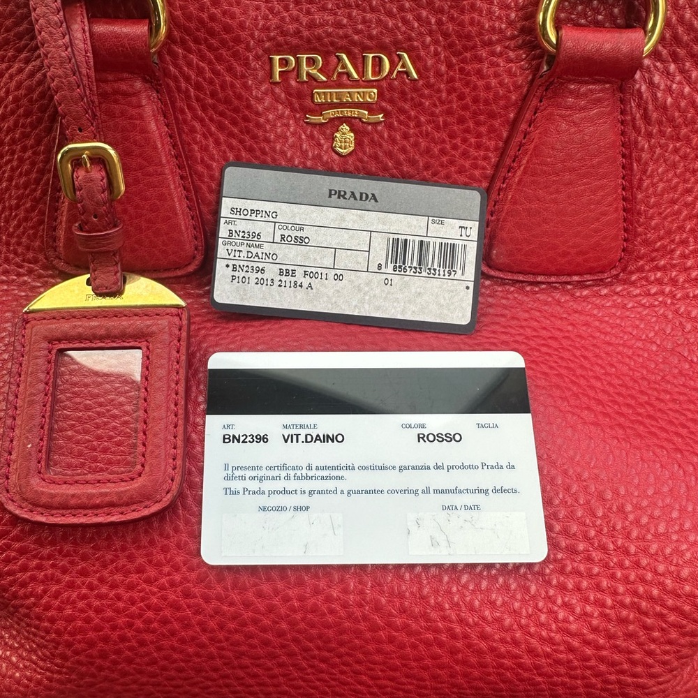 Prada Red Leather Women's Bag - Picture 12 of 15